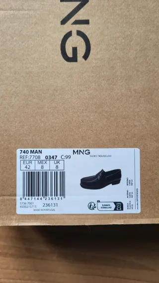 Mocasines MNG Piel Antic Hombre Talla 42