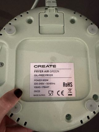 Freidora de aire Create verde pastel 1.5L