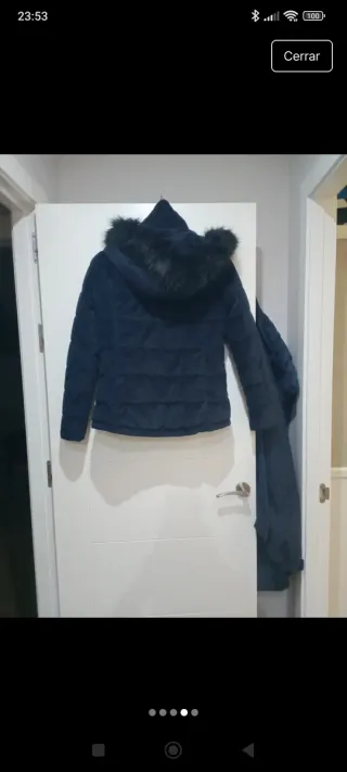 Chaqueta acolchada azul mujer