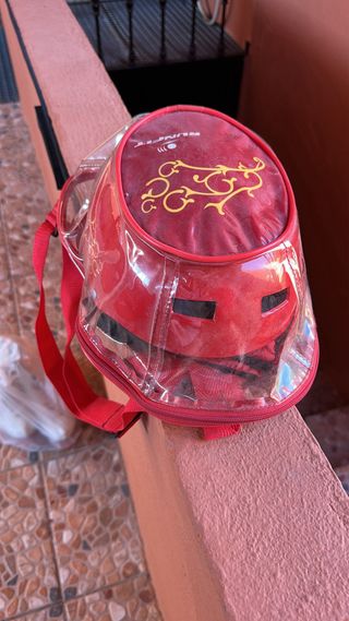 Patines en linea Casco y protectores rojo