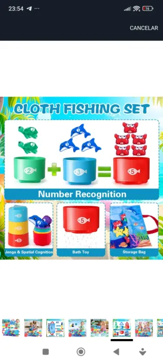 Juego Pesca Montessori 22pz Bebés 6-12 Meses