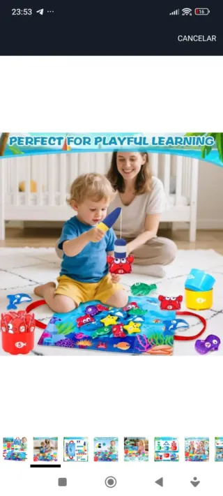 Juego Pesca Montessori 22pz Bebés 6-12 Meses