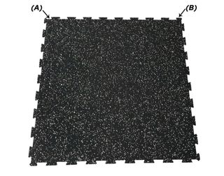 Loseta caucho negra 6 mm, partículas EPDM blancas