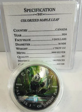 Moneda Plata Pura 1 Oz Canada Panda