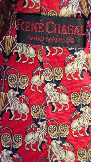 Cobra Rene Chagal Seda Roja Gris Azulada