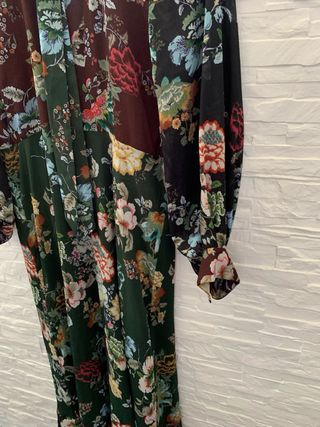 Vestido Zara gasa flores boho