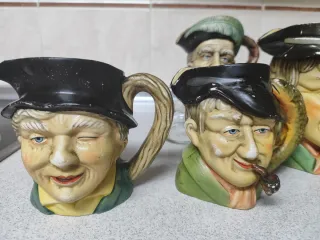 Jarras vintage caras de cerámica