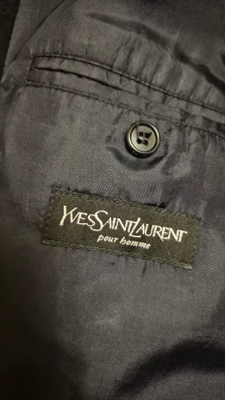 Abrigo YSL Lana y Cachemira Azul Caballero.