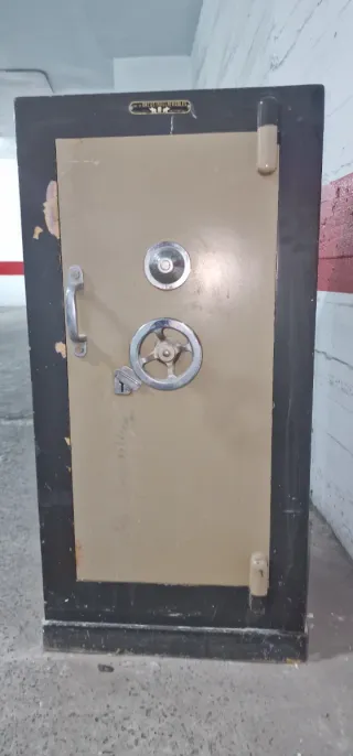 Caja Fuerte Metálica Beige y Negra