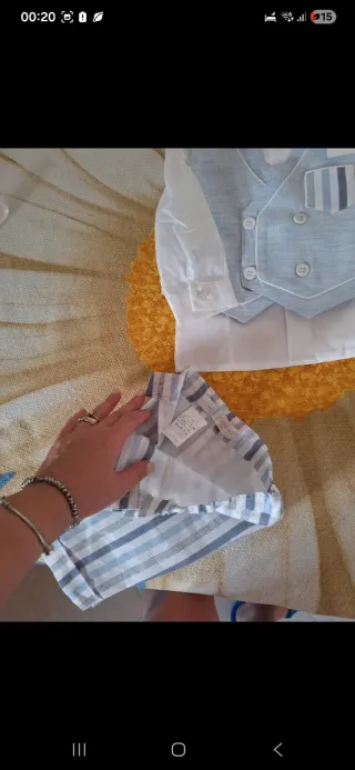 Completo battesimo cotone e lino