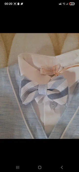 Completo battesimo cotone e lino