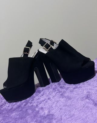 Zapatos de tacón negros plataforma