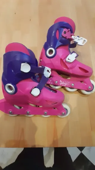 Patines en línea rosas y morados para niña