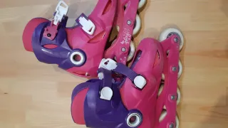 Patines en línea rosas y morados para niña