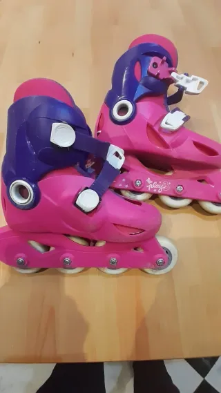 Patines en línea rosas y morados para niña
