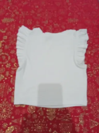 Top Zara volantes blanco