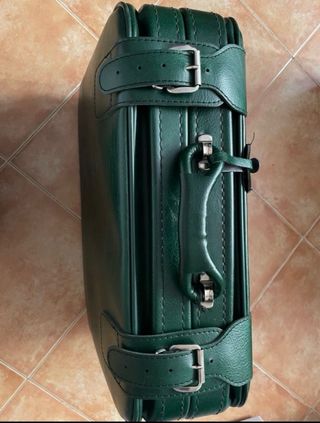 Juego de 3 maletas de piel vintage verdes