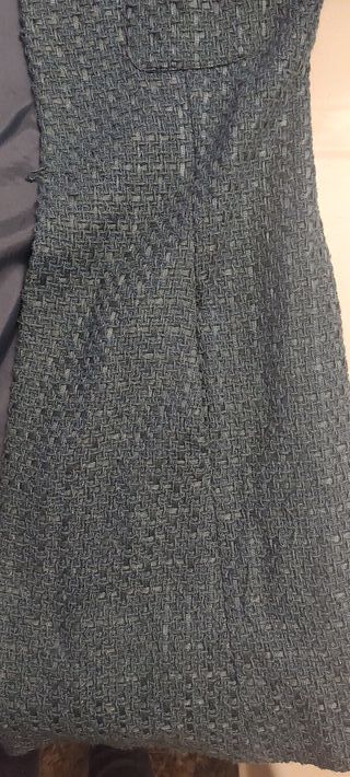 Abrigo tejido tweed verde azulado