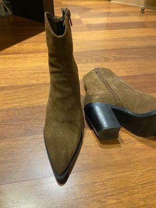 Botín tacón Zara piel camel nº37