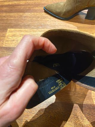 Botín tacón Zara piel camel nº37