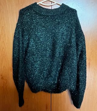 Jersey pelo brillos verde oscuro