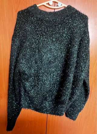 Jersey pelo brillos verde oscuro