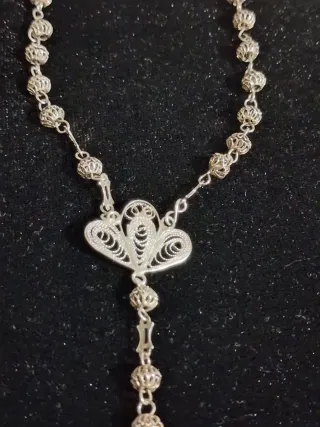 2 rosarios antiguos en plata de ley de filigranas