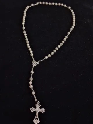 2 rosarios antiguos en plata de ley de filigranas