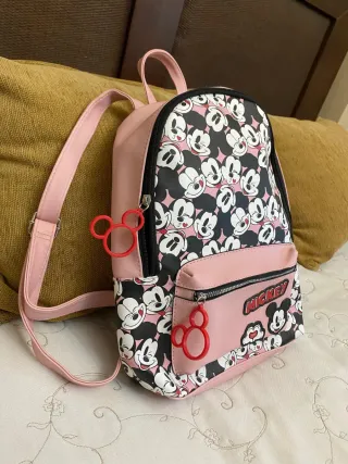 Mochila Mickey Piel Rosa