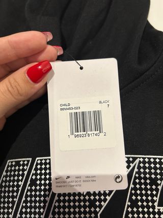 Felpa Nike nera 7 anni nuova con cartellino