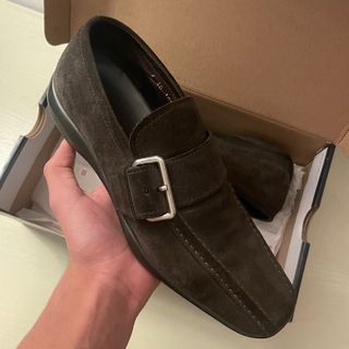 Mocassini Prada Camoscio Marrone Tg 40