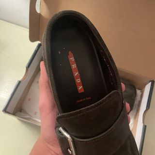 Mocassini Prada Camoscio Marrone Tg 40