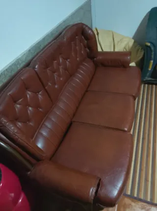 Sofá Cama Vintage Piel Marrón