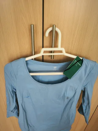 Camiseta premamá H&M azul talla M