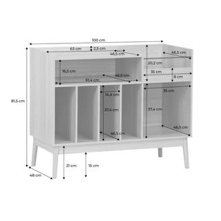 Mueble para tocadiscos y vinilos