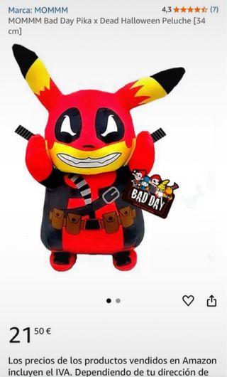 Peluche Pikachu Deadpool