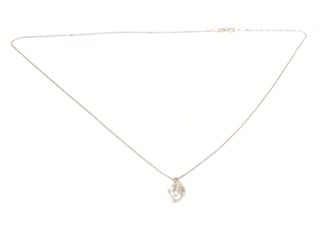 collar oro 18k con diamante de laboratorio 23cm