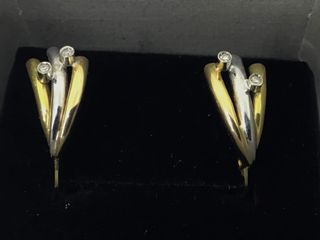 pendientes oro 18k con diamante