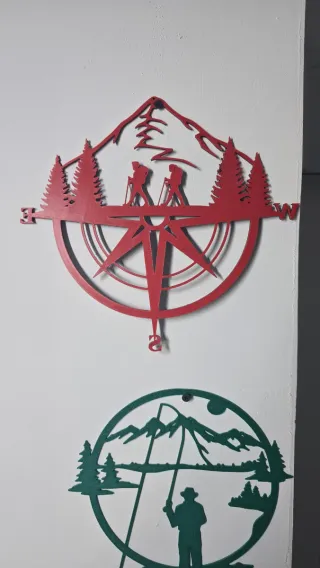 Decoración de Pared Brújula Montaña