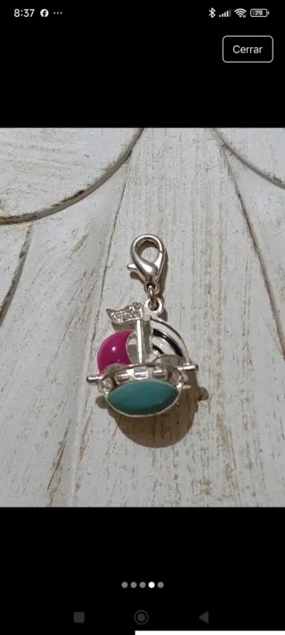 Charm Barco Plata 1° Ley Zirconitas Esmalte