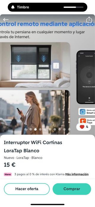 Interruptor Táctil y Mando Persiana