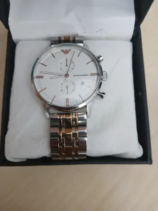 Relógio Emporio Armani AR0399 Masculino Branco Dou