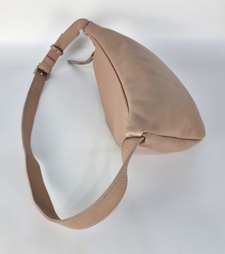 XL-Riñonera Grande de Piel Genuina - Beige - Italy