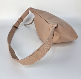 XL-Riñonera Grande de Piel Genuina - Beige - Italy