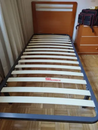 2 Camas gemelas de madera con somieres