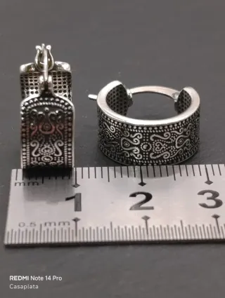 Pendientes S925 Aro ancho vintage 702