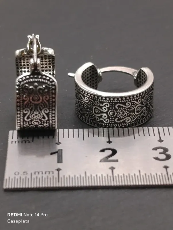 Pendientes S925 Aro ancho vintage 702