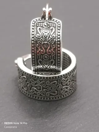 Pendientes S925 Aro ancho vintage 702