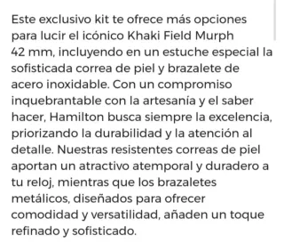 Reloj Hamilton Khaki Field Kit Murph