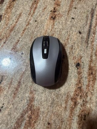 Ratón inalámbrico gris y negro